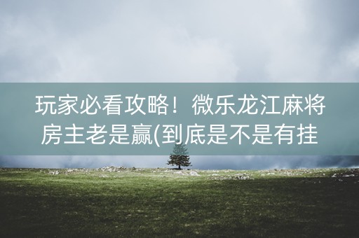 玩家必看攻略！微乐龙江麻将房主老是赢(到底是不是有挂)