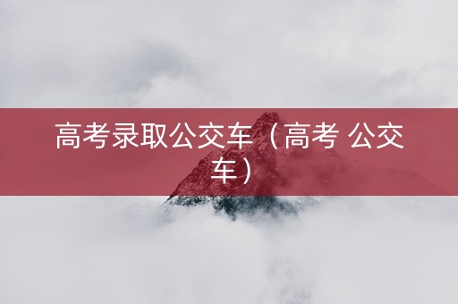 高考录取公交车（高考 公交车）