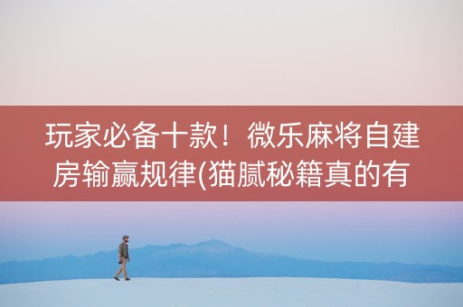玩家必备十款！微乐麻将自建房输赢规律(猫腻秘籍真的有挂)
