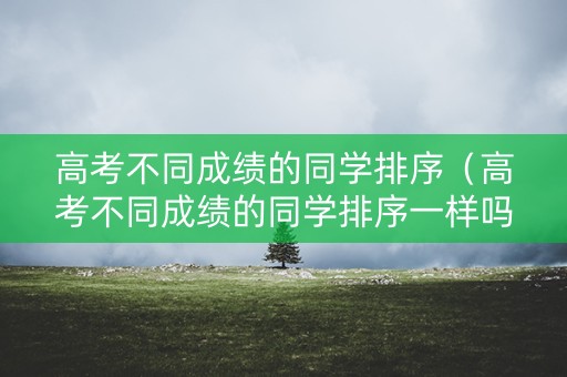 高考不同成绩的同学排序（高考不同成绩的同学排序一样吗）