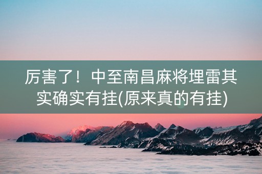 厉害了！中至南昌麻将埋雷其实确实有挂(原来真的有挂)