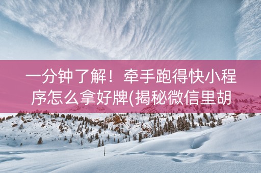 一分钟了解！牵手跑得快小程序怎么拿好牌(揭秘微信里胡牌技巧)