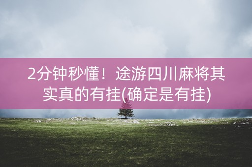 2分钟秒懂！途游四川麻将其实真的有挂(确定是有挂)