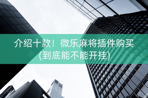 介绍十款！微乐麻将插件购买(到底能不能开挂)