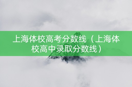 上海体校高考分数线（上海体校高中录取分数线）