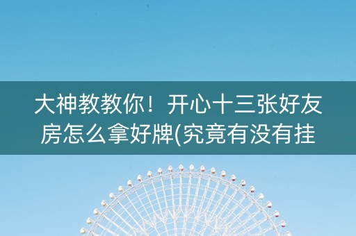 大神教教你！开心十三张好友房怎么拿好牌(究竟有没有挂)