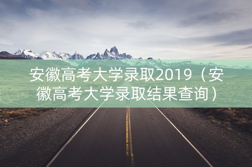 安徽高考大学录取2019（安徽高考大学录取结果查询）