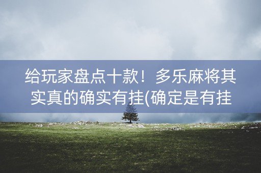 给玩家盘点十款！多乐麻将其实真的确实有挂(确定是有挂)