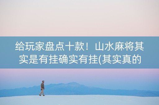 给玩家盘点十款！山水麻将其实是有挂确实有挂(其实真的有挂)