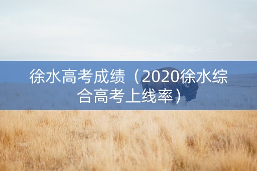 徐水高考成绩（2020徐水综合高考上线率）