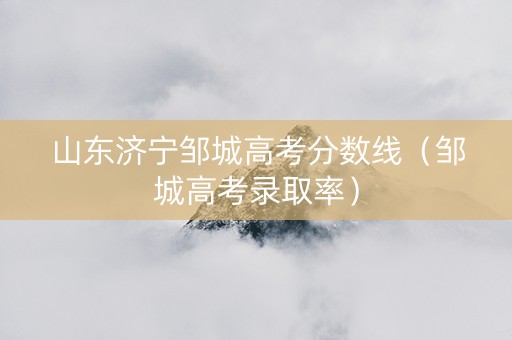 山东济宁邹城高考分数线（邹城高考录取率）