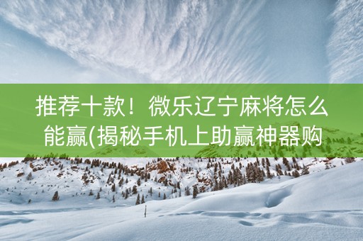 推荐十款！微乐辽宁麻将怎么能赢(揭秘手机上助赢神器购买)