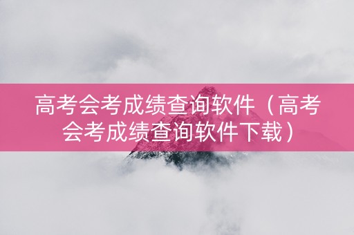 高考会考成绩查询软件（高考会考成绩查询软件下载）