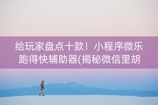 给玩家盘点十款！小程序微乐跑得快辅助器(揭秘微信里胡牌技巧)