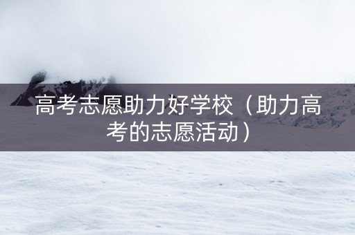 高考志愿助力好学校（助力高考的志愿活动）