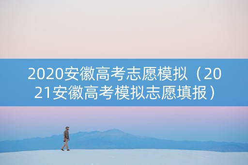 2020安徽高考志愿模拟（2021安徽高考模拟志愿填报）