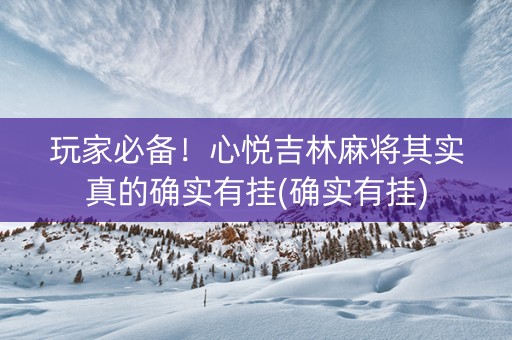 玩家必备！心悦吉林麻将其实真的确实有挂(确实有挂)