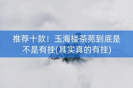 推荐十款！玉海楼茶苑到底是不是有挂(其实真的有挂)
