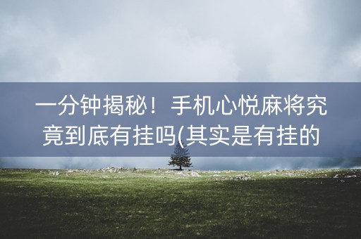 一分钟揭秘！手机心悦麻将究竟到底有挂吗(其实是有挂的)