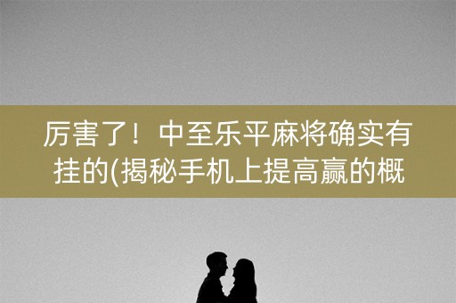 厉害了！中至乐平麻将确实有挂的(揭秘手机上提高赢的概率)