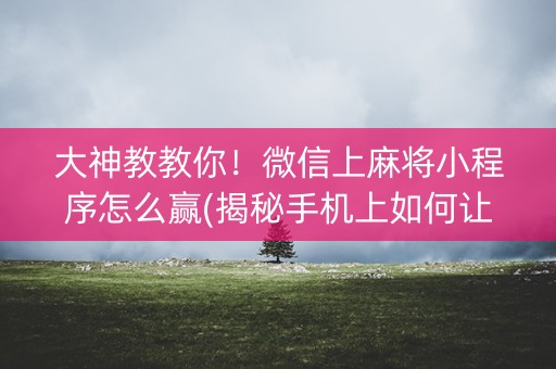 大神教教你！微信上麻将小程序怎么赢(揭秘手机上如何让牌变好)