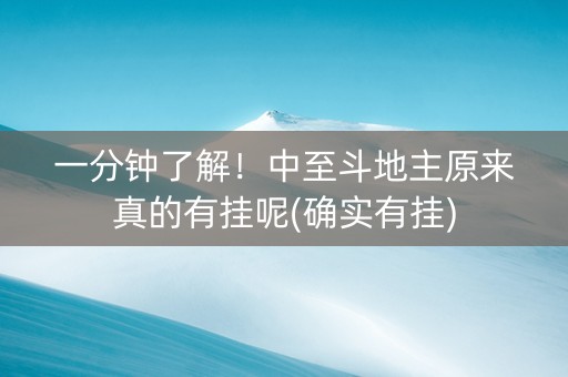 一分钟了解！中至斗地主原来真的有挂呢(确实有挂)