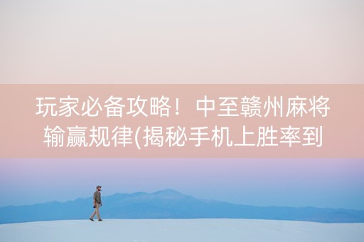 玩家必备攻略！中至赣州麻将输赢规律(揭秘手机上胜率到哪调)