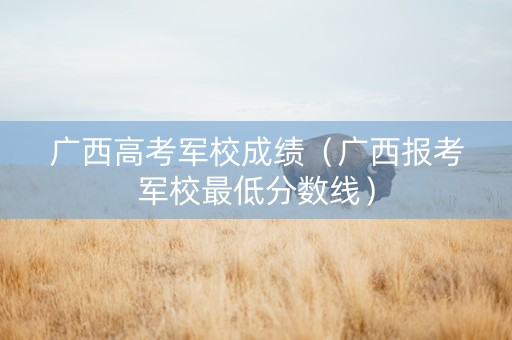 广西高考军校成绩（广西报考军校最低分数线）
