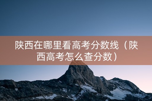 陕西在哪里看高考分数线（陕西高考怎么查分数）