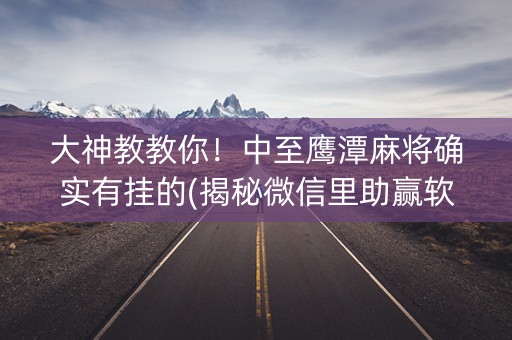 大神教教你！中至鹰潭麻将确实有挂的(揭秘微信里助赢软件)