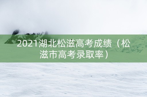 2021湖北松滋高考成绩（松滋市高考录取率）