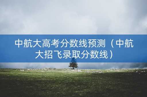 中航大高考分数线预测（中航大招飞录取分数线）