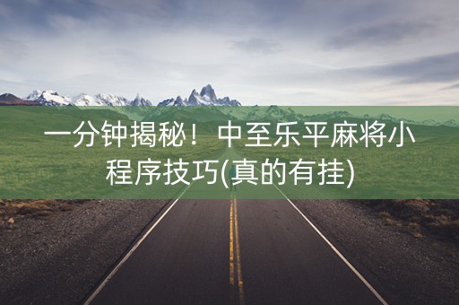 一分钟揭秘！中至乐平麻将小程序技巧(真的有挂)