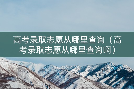 高考录取志愿从哪里查询（高考录取志愿从哪里查询啊）