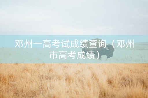 邓州一高考试成绩查询（邓州市高考成绩）