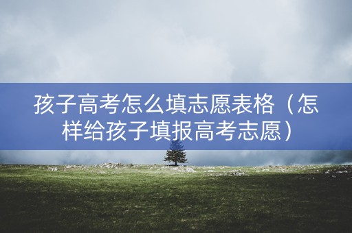 孩子高考怎么填志愿表格（怎样给孩子填报高考志愿）