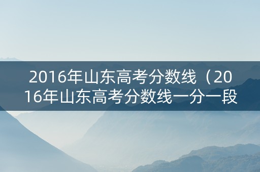 2016年山东高考分数线（2016年山东高考分数线一分一段表多少分能上211）
