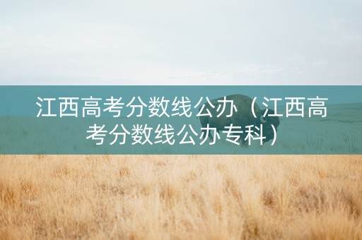 江西高考分数线公办（江西高考分数线公办专科）
