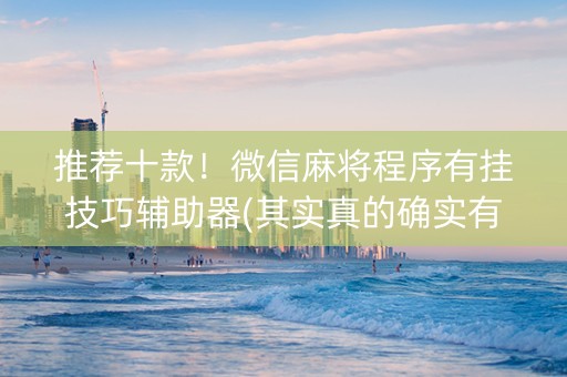 推荐十款！微信麻将程序有挂技巧辅助器(其实真的确实有挂)