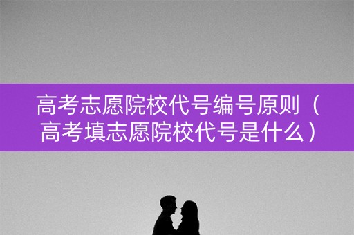 高考志愿院校代号编号原则（高考填志愿院校代号是什么）