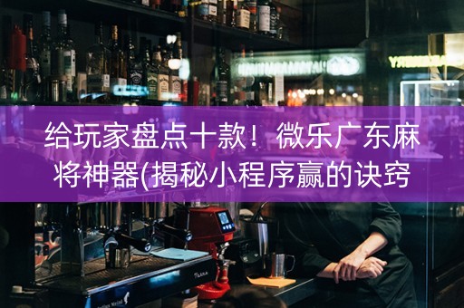 给玩家盘点十款！微乐广东麻将神器(揭秘小程序赢的诀窍)