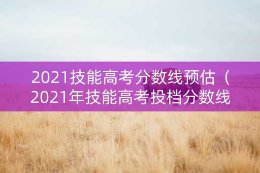 2021技能高考分数线预估（2021年技能高考投档分数线）