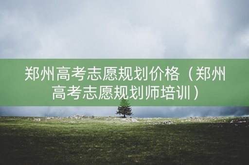 郑州高考志愿规划价格（郑州高考志愿规划师培训）