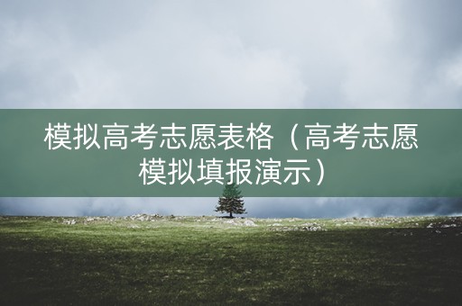 模拟高考志愿表格（高考志愿模拟填报演示）