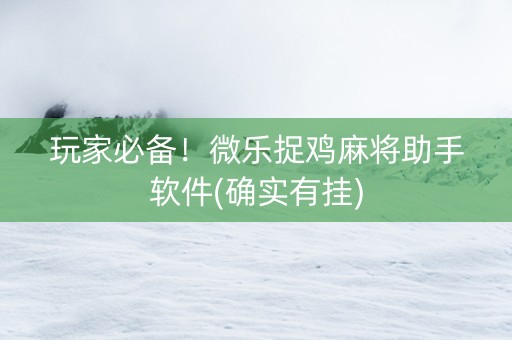 玩家必备！微乐捉鸡麻将助手软件(确实有挂)