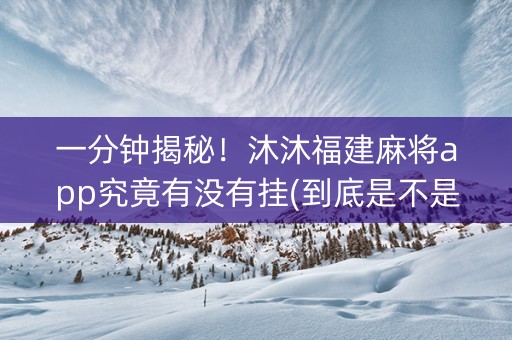 一分钟揭秘！沐沐福建麻将app究竟有没有挂(到底是不是有挂)