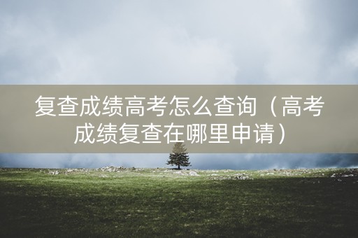 复查成绩高考怎么查询（高考成绩复查在哪里申请）