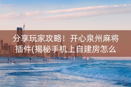 分享玩家攻略！开心泉州麻将插件(揭秘手机上自建房怎么赢)