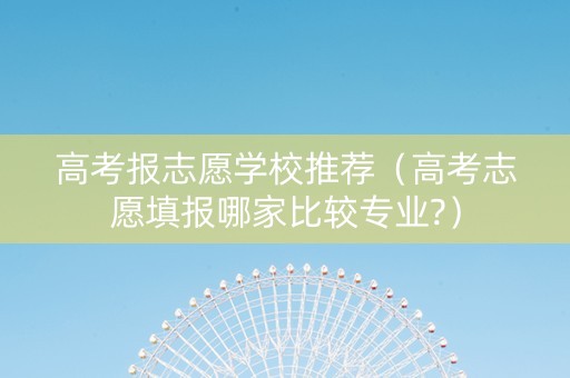 高考报志愿学校推荐（高考志愿填报哪家比较专业?）