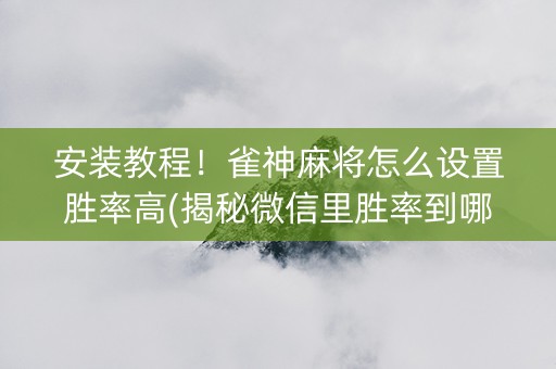 安装教程！雀神麻将怎么设置胜率高(揭秘微信里胜率到哪调)